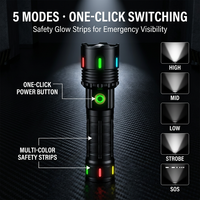 Linterna LED de alto lumen, recargable por USB, portátil, para trabajo, camping, pesca, reparaciones, luz de antorcha.