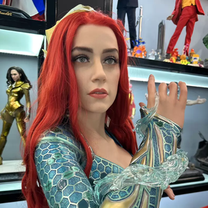 Nueva Escultura de Resina de Diseño, Busto de Mera con Cabello Rojo, Estatua de Tamaño Real del Superhéroe <span class=keywords><strong>Aquaman</strong></span> para Colección - Product Image 6