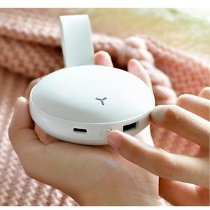 Calentador de manos AUX 2 en 1, calentador portátil recargable con protección contra sobrecalentamiento para uso en invierno, blanco y azul - Product Image 1