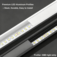 Profil LED Linear Gantung Arsitektural, Saluran Aluminium Besar untuk Strip PCB SMD COB, Pencahayaan Linear Plafon Profesional