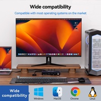 Commutateur KVM de bureau 2 ports USB 3.0 HDMI 4K60Hz pour 2 PC, partage d'un seul moniteur et d'un clavier/souris/imprimante