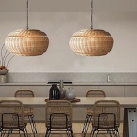 Lampe suspendue en bois JYLIGHTING, éclairage rétro pour la maison, lustre tissé, rotin en bambou fait à la main, bois moderne