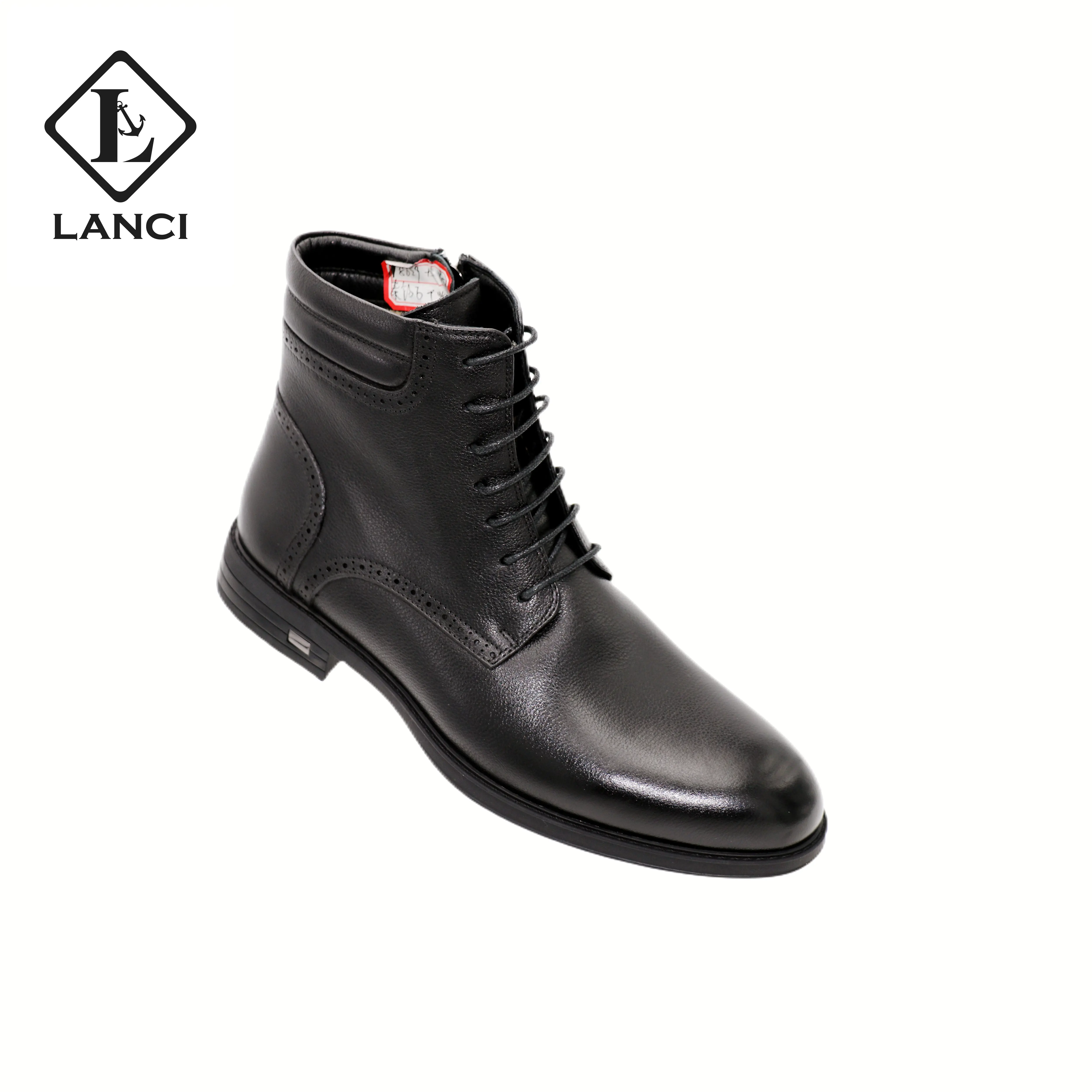 LANCI 2022 factory classics for men brown boots black Genuine italian leather Chelsea boots