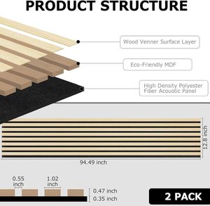 Paneles Acústicos de Madera Modernos con Aislamiento Acústico PET para Dormitorio, Roydaa <span class=keywords><strong>RYD</strong></span> con Soluciones de Diseño Gráfico - Product Image 2
