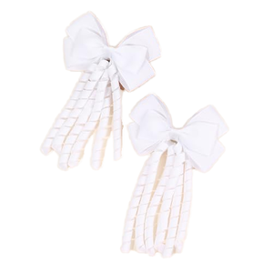 CN 2er-Set Regenbogen-Haarschleifen-Clips mit langen Korker-Quasten, Haarspangen für Mädchen und Kleinkinder, Farbverlauf-Accessoires - Product Image 1