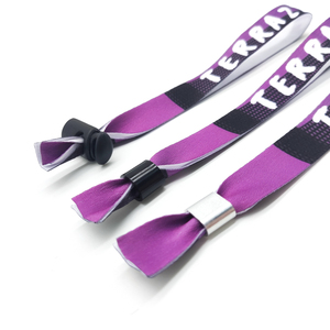 Pulseras de Tela Personalizadas de Poliéster para Festivales, Pulseras de Plástico Desechables Económicas al por Mayor - Product Image 4