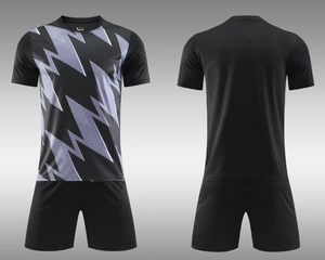Maillot de football blanc et bleu pour homme, manches courtes, anti-transpiration, coupe athlétique, uniforme d'équipe toutes saisons - Product Image 2