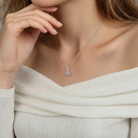 Collier en argent S925 avec pendentif élégant en opale ronde créée en laboratoire, design infini, nouvelle collection Moyu Jewelry