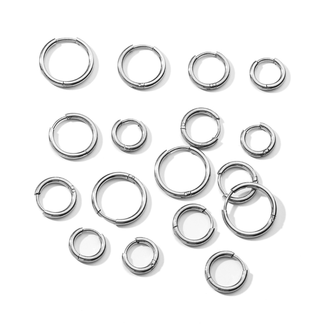 Manufacturer Ear Cuff Circle Hoop Earrings Geometric Round Stainless Steel  Open Jump Earrings Rings for Jewelry Making