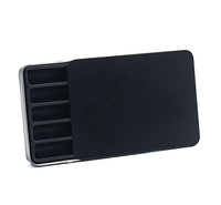 Boîte métallique coulissante à 5 compartiments, résistante aux enfants, avec logo personnalisé en relief, recyclable, rectangulaire, pour petits rouleaux d'herbes, cigarettes, tabac, bonbons à la menthe
