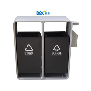 Oem High Quality Park Dust Bin Stainless Steel Outdoor Side-Opening Garbage Can Trash Bin With Side Ashtray