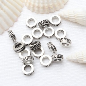 HP330 Anneaux d'espacement à grand diamètre en argent tibétain vintage à motif meander, en alliage anti-décoloration, accessoires de perles lâches <span class=keywords><strong>pour</strong></span> la fabrication de bijoux - Product Image 5