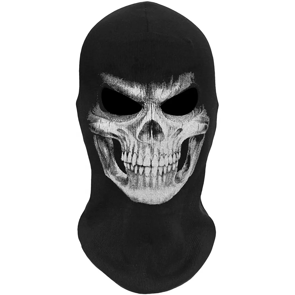 Thick Scary Skeleton Skull Ghost Death Balaclava Face Mask for Halloween Cosplay Costume