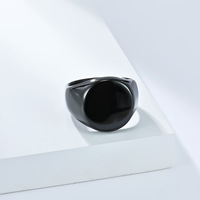 Kundenspezifischer Herren-Siegelring, massiver Croissant-Ring, 18 Karat Gold, Edelstahl, Blanko-Ring für Damen und Mädchen, Geschenk mit Laser-Gravur-Logo