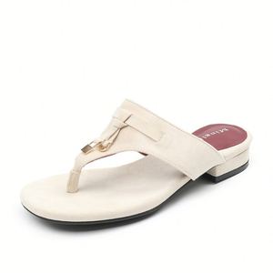 Summer New Tassel Beach slippers Ladies French Clip Toe Design Flat <b>Block</b> Heel Breathable Casual Seaside Footwear - Product Image 6