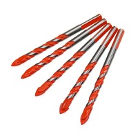 Foret triangulaire orange robuste de 6 mm à pointe en carbure pour le perçage de carreaux, verre, bois et briques