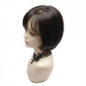 Peluca de Quimioterapia para Pacientes con Cáncer, Peluca de Cabello Humano Corto de 8 Pulgadas, con Clip, Ligera, Transpirable, con Cuero Cabelludo Natural, Cabello Virgen - Product Image 1