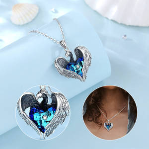 Merryshine 925 Sterling silver animal amulet jewelry eagle phoenix blue collana con ciondolo in cristallo austriaco per donna - Product Image 4
