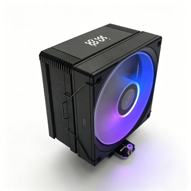 CO-B1SX-05W Real Time Temp Display ARGB Sync 4 Heat Pipe CPU Cooler Direct Contact Quiet High Perf Fan for Intel LGA1851 1700AMD