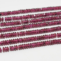 Tranche de grenat rhodolite naturel facettée, forme rondelle, 2,8 mm, épaisseur environ 1,2 mm