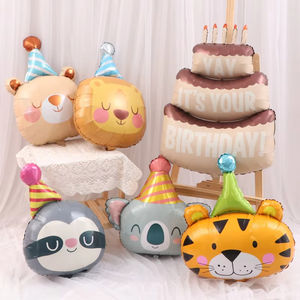 Vendita calda della giungla animali tigri leoni cartone animato animale opaca palloncino decorazione festa di buon compleanno - Product Image 1