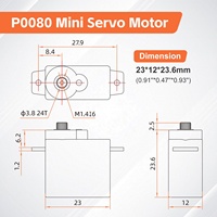 Micro-servo analogique P0080 en plastique avec engrenages, moteur sans noyau 8g, servo RC pour petits avions RC à voilure fixe et modèles de planeurs