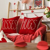 Valentines Dag Kussensloop 18X18 Valentijnsdag Decor Voor Thuis Buffel Plaid Love Heart Truck Happy Valentijn Gooien Kussensloop