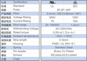 PCB vít khối thiết bị đầu cuối XY350R-3.5mm 3.96 mét Pitch Brass lồng PA66 <span class=keywords><strong>KF350</strong></span> DG350-3.50mm sản xuất - Product Image 4