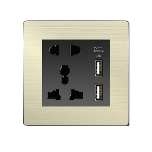 V1-WNWK-USBA/C Champaign Gold Color PC Material Universal Customized Hotel Electrical Switches and <b>Sockets</b> <b>With</b> <b>USB</b> a and Type C - Product Image 2