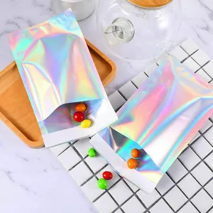 Holographic Mailers Metallic Rainbow Mailing Plastic Bag Packaging Mailer Bag Holographic Shipping Bags Custom Logo