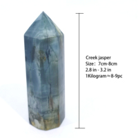 Solution unique de haute qualité naturel méditation Creek jasper Cyrstal Point pour la décoration de la maison ou Souvenir