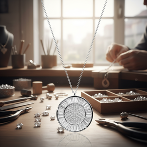 Baguette Pierre Clair Zircon Forme Ronde Charme Turc À La Main En Gros 925 En Argent Sterling Pendentif Bijoux - Product Image 3