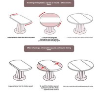 Ensemble de table à manger en pierre frittée de luxe italienne, table rotative extensible multifonctionnelle pour salle à manger