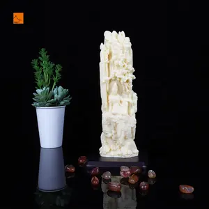 Individuelle glänzende elfenbeinfarbene weiße Guanyin Buddha-Statue dekorative Polyresin religiöse Göttin der Barmherzigkeit für Heimdekoration