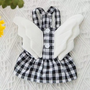 Pet <b>Clothes</b> Red Plaid Winged Skirt Summer Breathable Princess Cut <b>For</b> Dogs <b>Cats</b> - Product Image 3