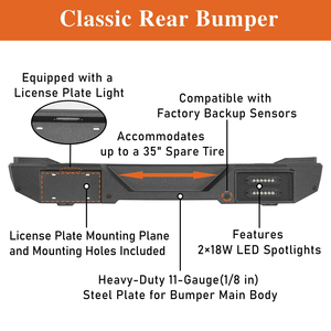 Bronco <strong>Front</strong> and Rear <strong>Bumper</strong> W/LED Light Bar &amp; Bull Bar for <strong>Ford</strong> Bronco 2021- <strong>2024</strong> 2/4 Door (Excluding Bronco Sport &amp; <strong>Raptor</strong>) - Product Image 5