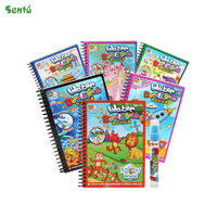Livre de dessin à l'eau magique en papier coloré réutilisable, éducation précoce, âges 2-4 ans, jouets pour enfants unisexes SENTU, boîte de couleur avec logo personnalisé