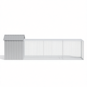 Gabbia per polli in acciaio zincato grigio chiaro 46,1 x 159,4 x 48,4 pollici per allevamento animali - Product Image 1