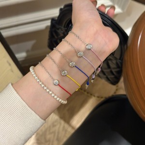 925 Sterling Silver Single Diamond <b>Bracelet</b> Round Brilliant Cut Bezel Setting Women's Fashion Jewelry Gift Spring 2026 - Product Image 2