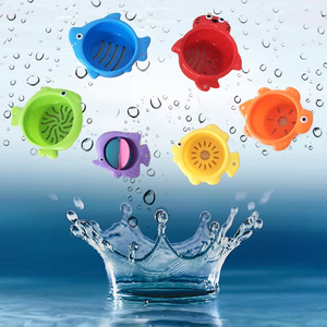 Juego de Juguetes de Playa para Bebés, Vasos Apilables, Red de Pesca, Animales Marinos, Plástico Libre de BPA, Juguete Educativo para Niños Pequeños - Product Image 4