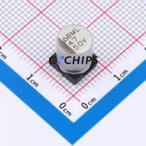 ตัวเก็บประจุชนิดอลูมิเนียมอิเล็กโตรไลต์ SMD 10 SMD D8xL10mm 47uF 20% 50V 92mA-120Hz - Product Image 1