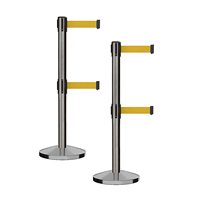 Barrière de contrôle de foule avec sangle rétractable personnalisable avec logo laser