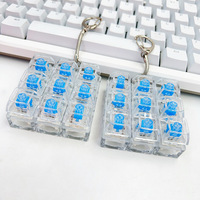 2026 Trending 4-Key Lighted Keycap Fidget Toy Portable Mechanical Switch Clicker Keychain PVC Material Unisex for Office Gift