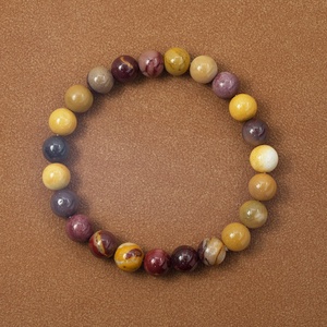 Unisex 8mm Natural Polish Mookaite Jasper Semi-Precious Gemstones Healing Crystal Round Beads <strong>Stretch</strong> <strong>Bracelet</strong> - Product Image 5