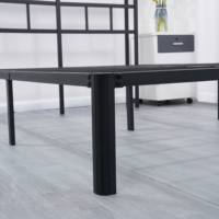 Cadre de lit de luxe en acier tubulaire carré antirouille, design profil bas, emballage écologique, vente en gros pour hôpitaux/dormitoires