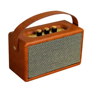 OEM ODM Portable Karaoke Mini Bluetooth Wooden Speaker Strong Deep Bass Stereo Sound Indoor and Outdoor High Power Cute Looking