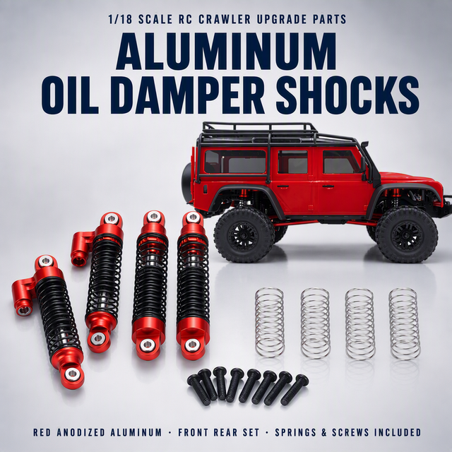 Aluminum Alloy Shock Absorbers Oil Damper Front Rear Set for 1/18 RC Crawler Upgrade Parts