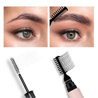 Gel coiffant pour sourcils à tenue forte personnalisé en tube, cire de lamination pour sourcils vegan, gel pour sourcils transparent imperméable avec pinceau