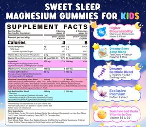 Gummies de magnésium glycinate sans mélatonine pour enfants avec safran et GABA, sans sucre, supplément naturel pour un sommeil apaisant - Product Image 6
