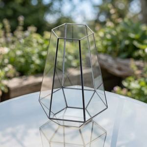 Wholesale Handmade Durable Desktop Glass <b>Vase</b> with Metal Frame for Plants and Flowers - Product Image 1